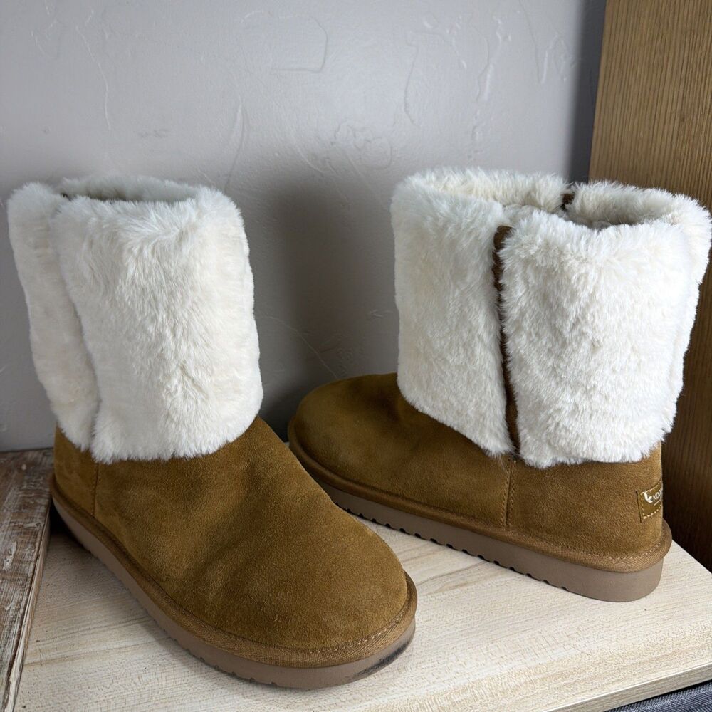 Koolaburra By UGG Victoria Short Chestnut Suede Boots Sz 9 New